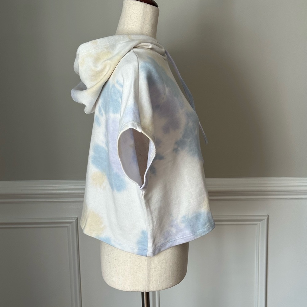 NEW Elodie Tie-Dye Short Sleeve Cropped Hoodie size Large - Picture 3 of 10